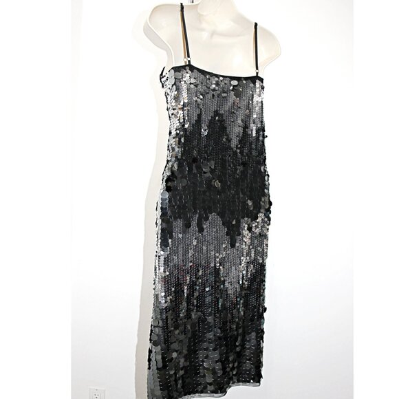 Avec Les Filles Spaghetti Strap Sparkling Sequin Paillette Party Dress sz 12 - Picture 9 of 13